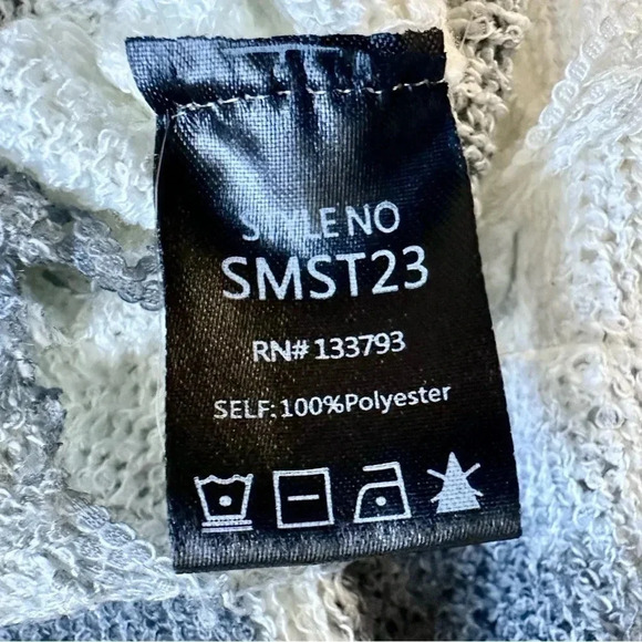 🍀 NWT POL Boho Striped Relaxed Fit Oversized Coverup Fringe Beachy Sweater Sz L - Picture 8 of 10